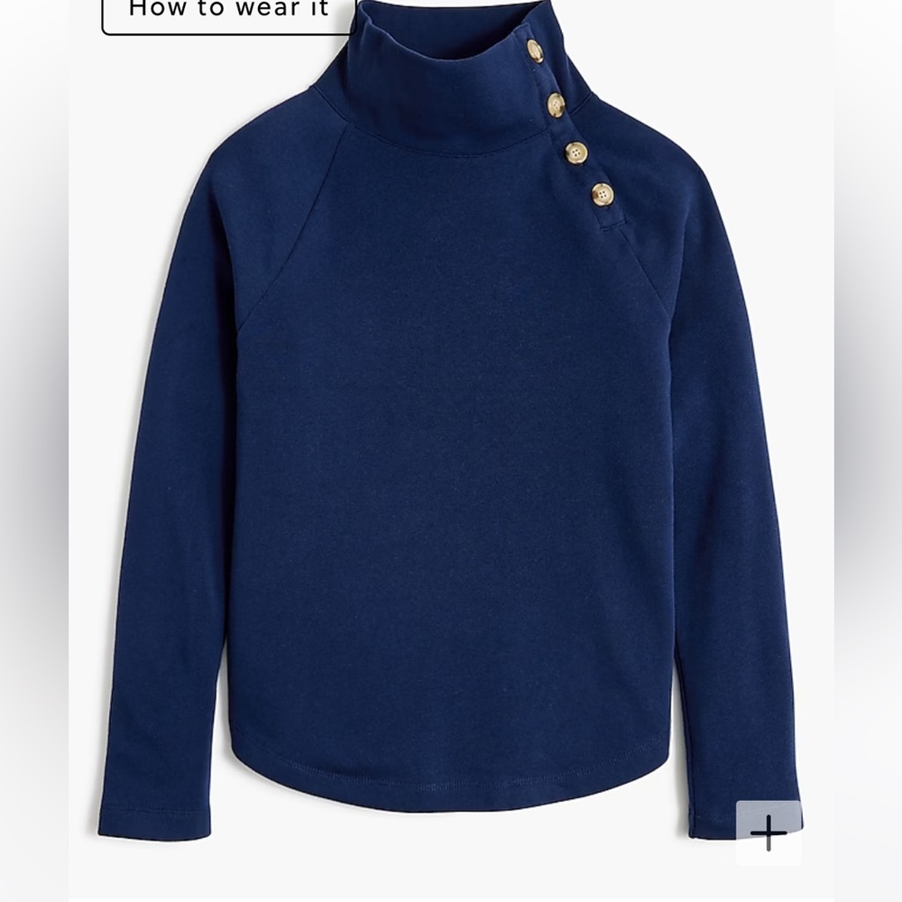 J Crew Wide button-collar pullover sweatshirt